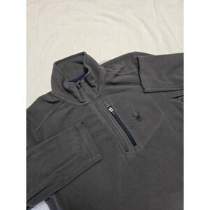 Spyder Pullover Mens Medium Gray Fleece Half Zip Lightweight Outdoor Sweater